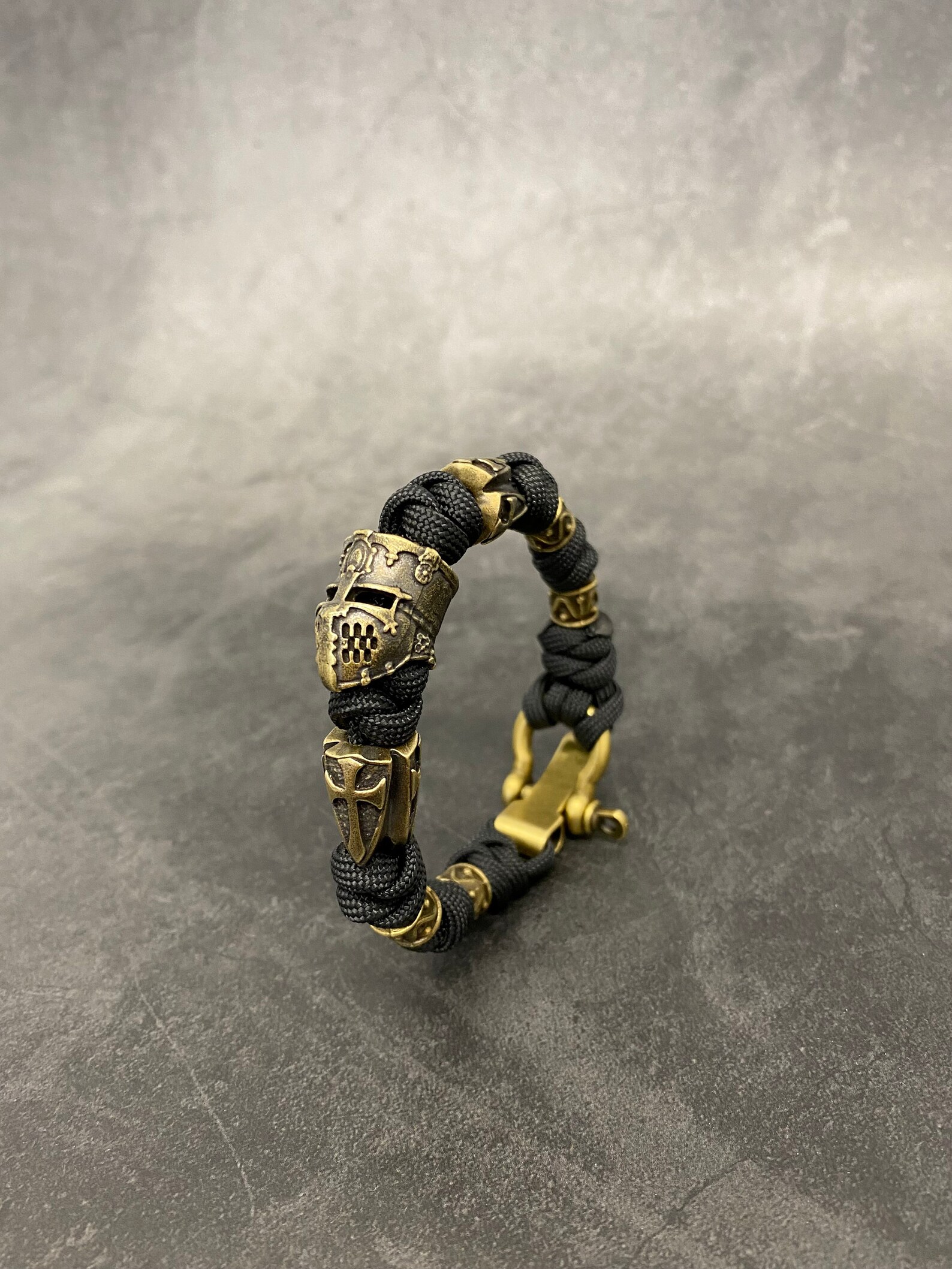Templar Knight Bead Paracord Bracelet Brass Paracord Bead Etsy UK