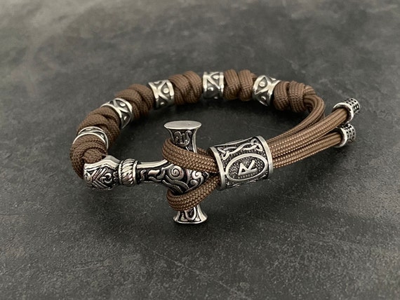 Thor Hammer Paracord Bracelet Sterling Silver | Handcrafted | Viking  Jewellery – vkngjewelry