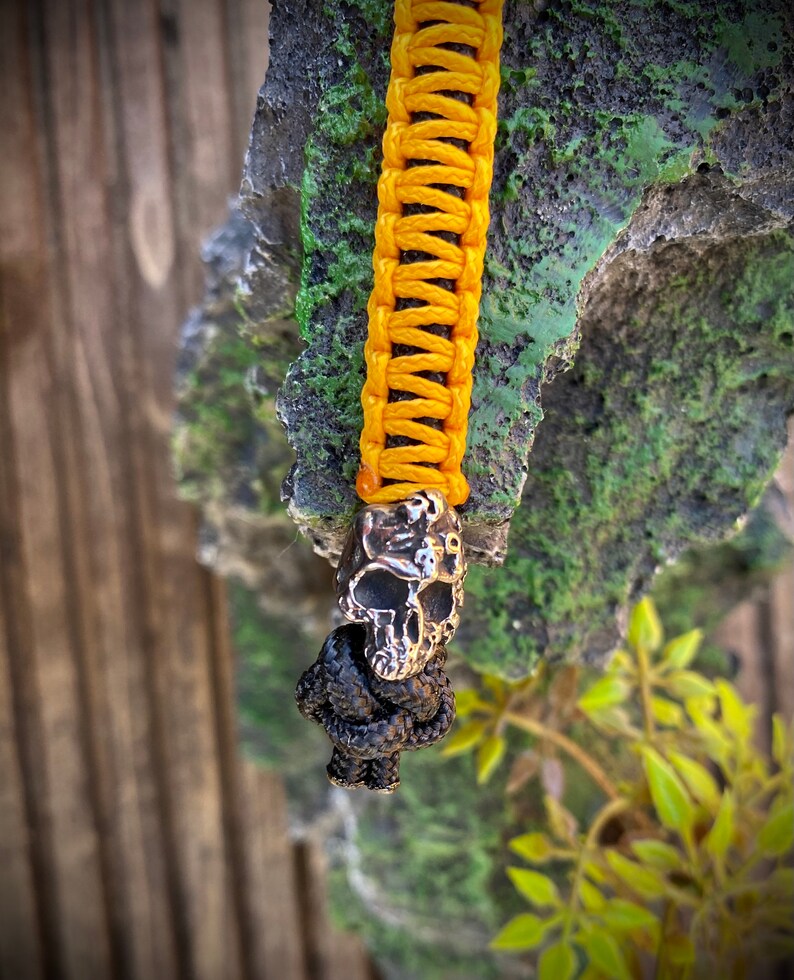 Beaded Keyring Paracord Lanyard Paracord Bead Stainless Steel Bead Paracord Bead Skull Bead Paracord Keychain