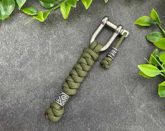Perlen Schlüsselring, Perlen Schlüsselband, Paracord Schlüsselband, Edelstahl Perle, Schlüsselanhänger, Paracord Schlüsselanhänger, Seil Lanyard