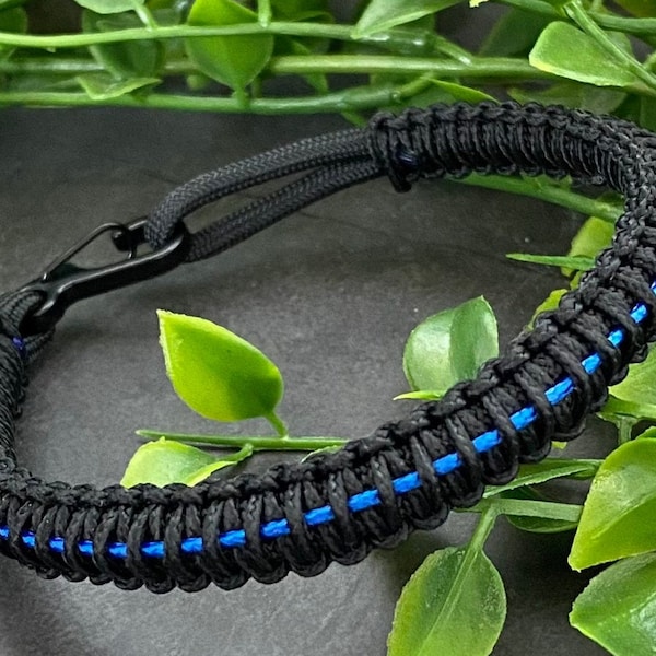 Thin Blue Line Bracelet - Paracord Bracelet - Minimalist Bracelet - Rope Bracelet - Cord Bracelet - Police Bracelet - Law Enforcement