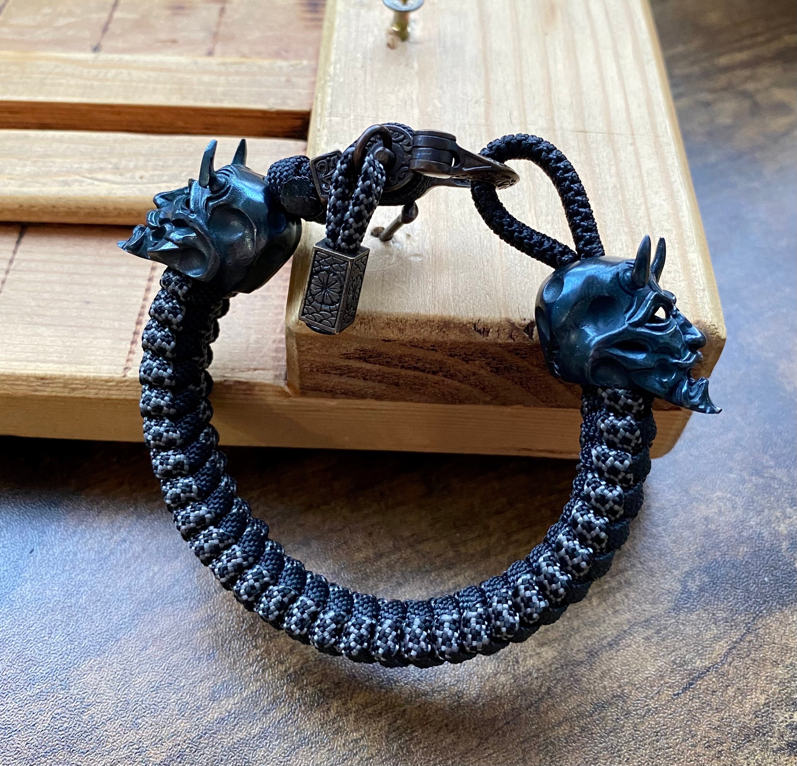 Oni Demon, Hannya Bracelet, Paracord Bracelet, Hannya Mask