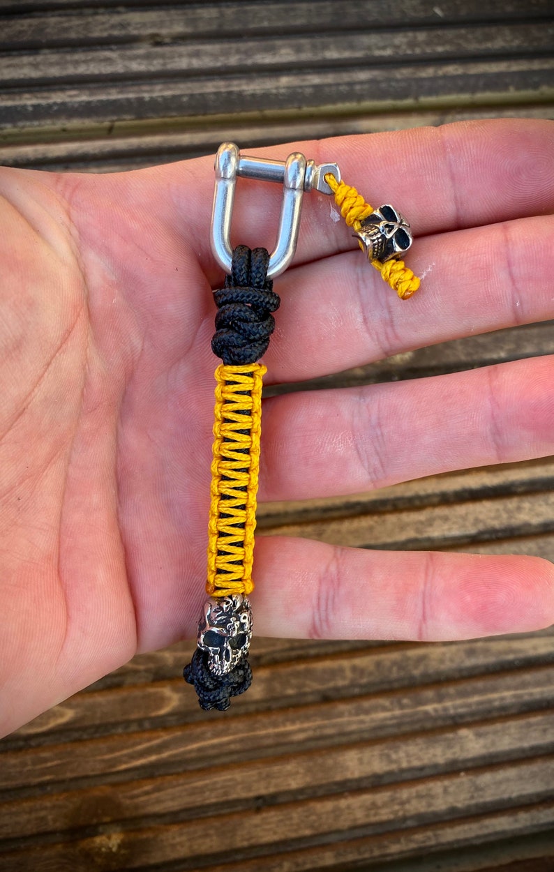 Beaded Keyring Paracord Lanyard Paracord Bead Stainless Steel Bead Paracord Bead Skull Bead Paracord Keychain