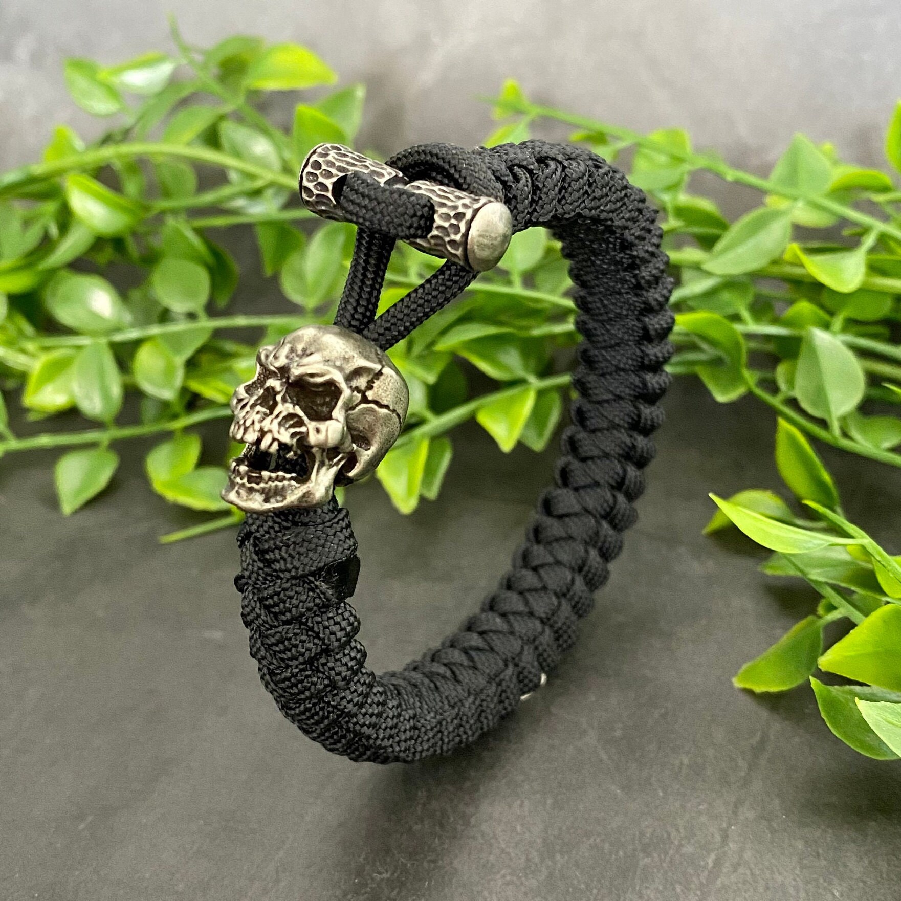 Skull Bracelet Skull Bead Bracelet Paracord Bracelet Etsy