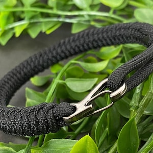 Rope Bracelet - Paracord Bracelet Featuring a Grey Carabiner Clip