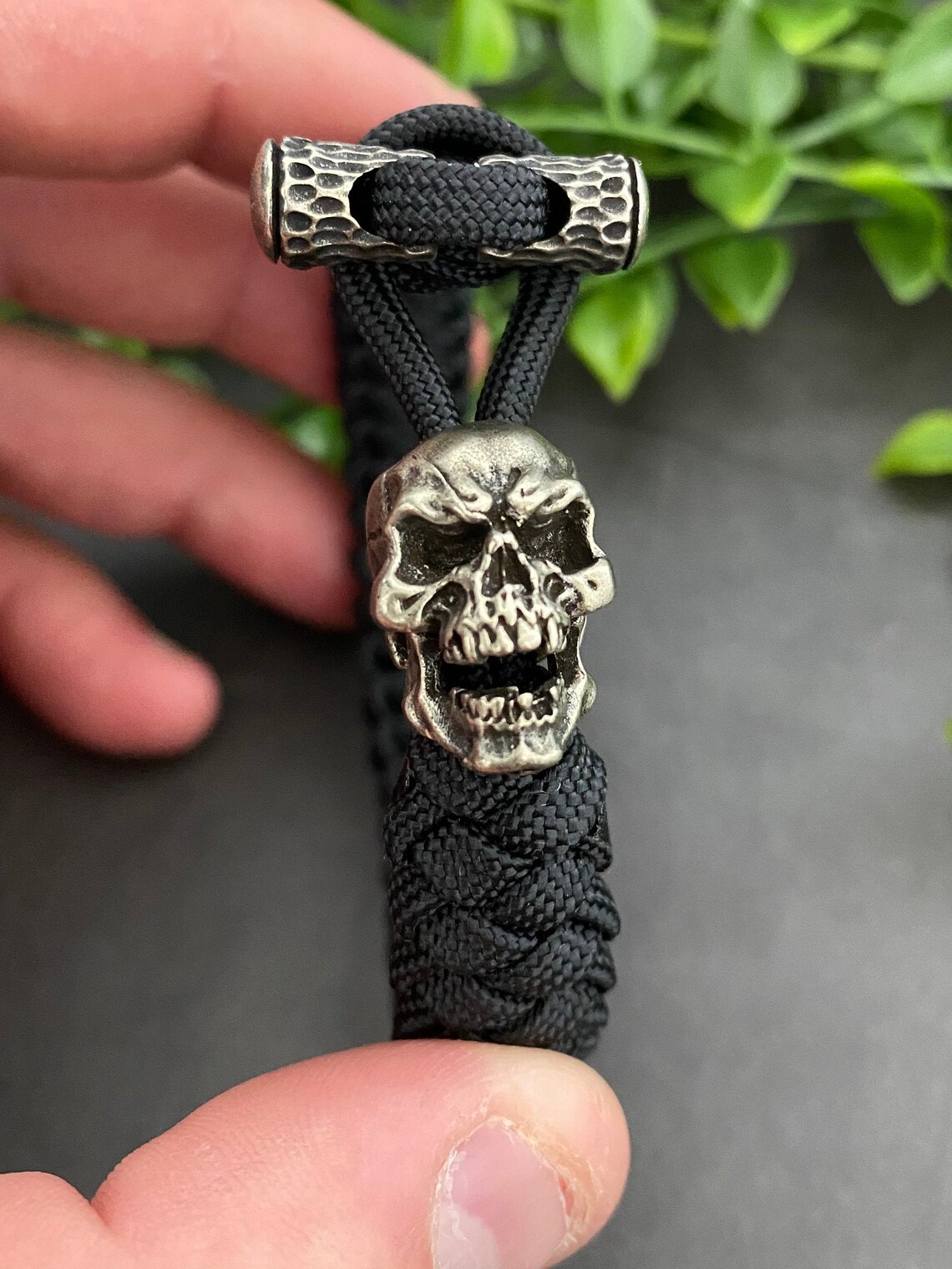 Skull Bracelet Skull Bead Bracelet Paracord Bracelet Etsy