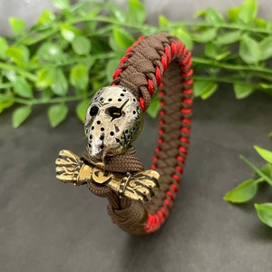 Halloween Bracelet, Paracord Bracelet, Skull Bead Bracelet, Skull Jewellery, Gothic Bracelet, Biker Bracelet, Cuff Bracelet