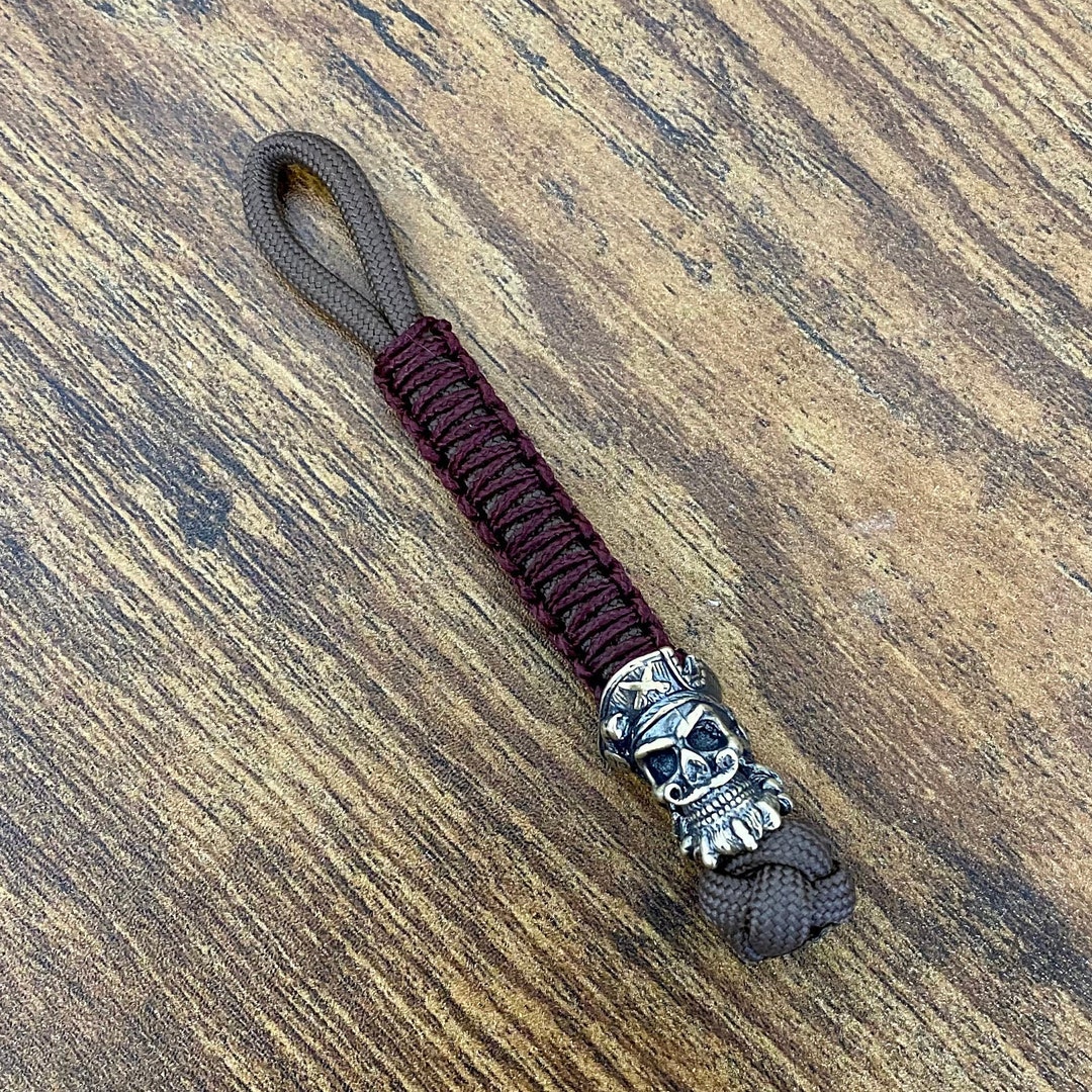 Paracord Lanyard Knife Lanyard Pirate Bead EDC Keyring Everyday  Carry Keychain Keyring Accessory