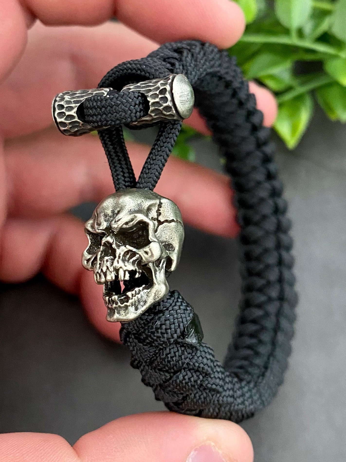 Skull Bracelet Skull Bead Bracelet Paracord Bracelet Etsy