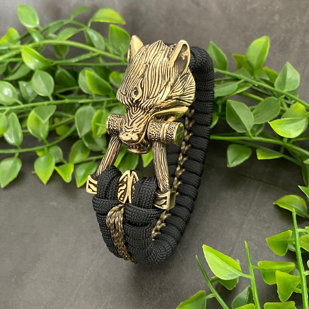 Fenrir Bracelet Wolf Bracelet Paracord Bracelet Men's Etsy