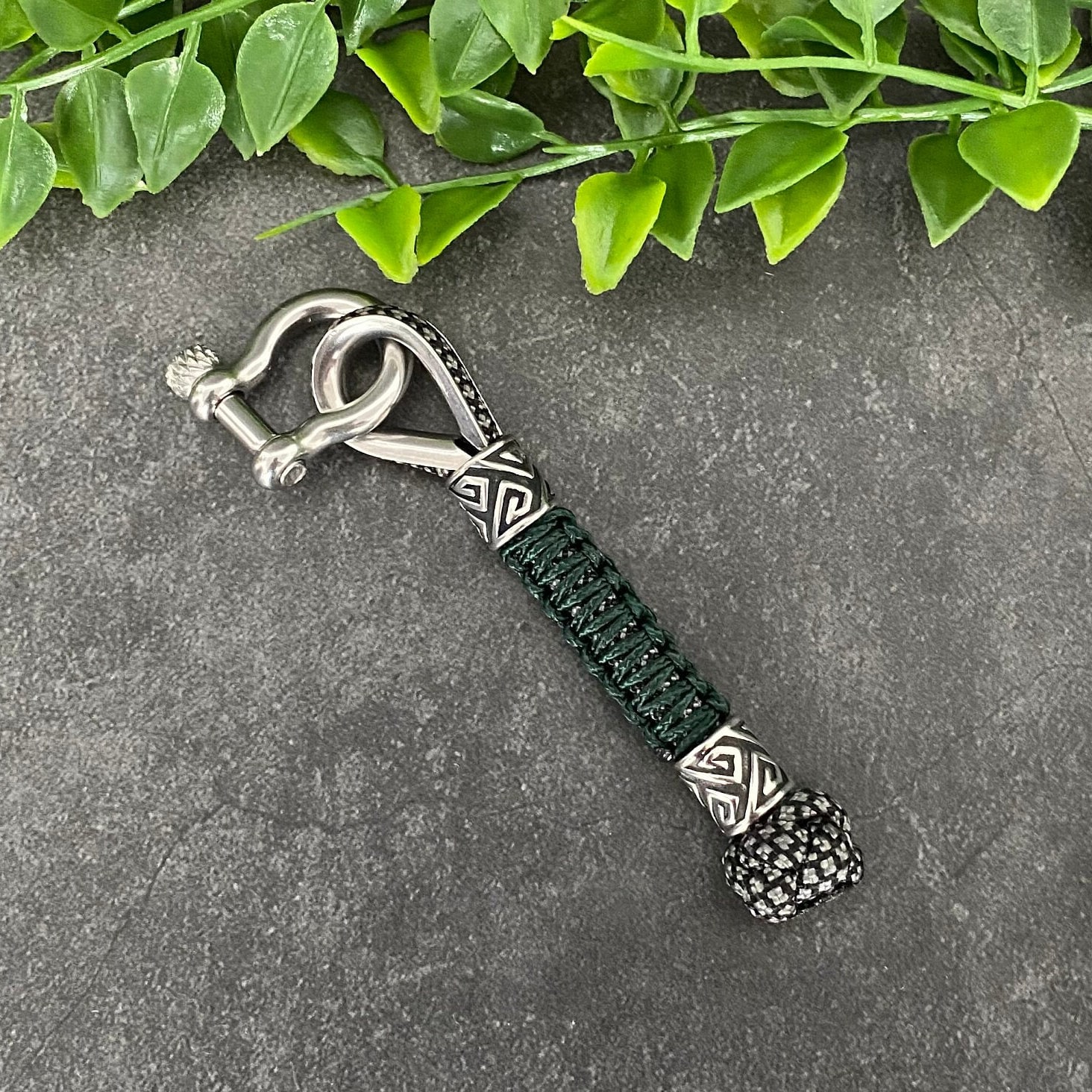 Lanière de couteau en paracorde, porte-clés EDC, perle dorée