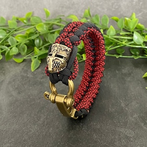 Templar Knight Bracelet, Paracord Bracelet, Templar Knight Bead, Men&#39;s Bracelet, Adjustable Bracelet, Shackle Bracelet, Knight Bracelet