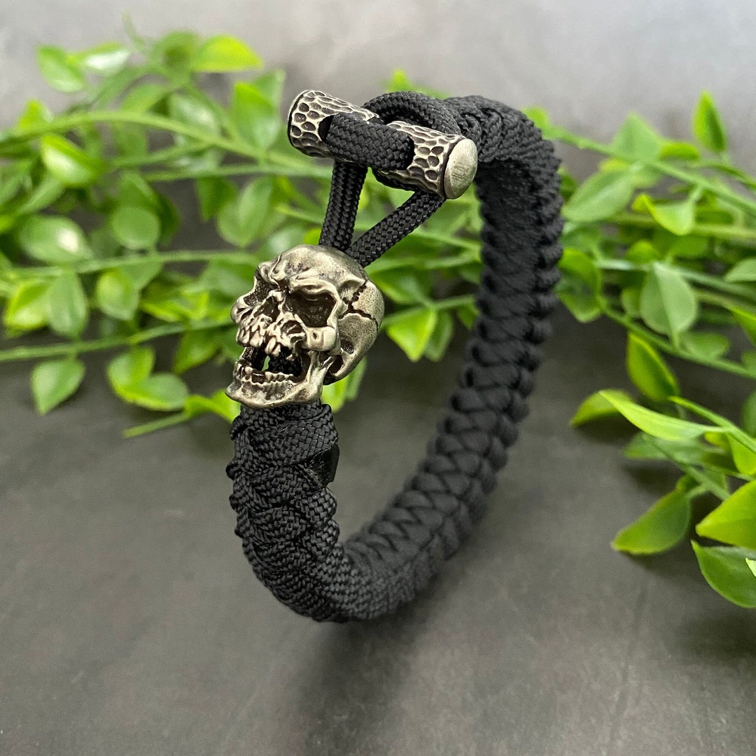 Skull Bracelet Skull Bead Bracelet Paracord Bracelet Men's Bracelet