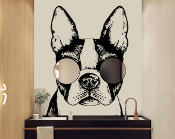 wall decals dogs,dog decals for windows Vinyl decal,boxer gifts