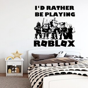 Roblox Wall Decal Roblox Gamer In Roblox Style Wall Decal Etsy - how to create decals in roblox on mobile 2019