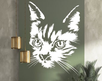 Cat wall decals Cat decor Cat Room Cat wall art Eyes Decal Cat Lover Animals anime wall decal Cat Wall Bathroom Decals Stickers Vinyl 3165ER