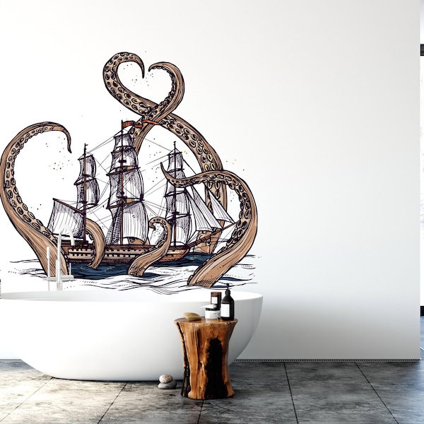 Octopus Wall Decal Etsy