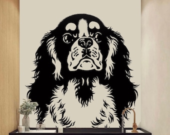 Cavalier King Charles Dog wall decal Dog decor Dog kids Dog wall art Decal Dog Lover Animals wall decal Dog Wall Bathroom Decal Vinyl 4999ER