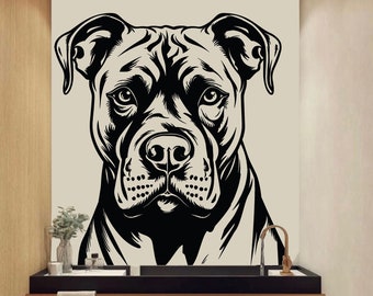 American Staffordshire Dog wall decal Dog decor Dog kids Dog wall art Decal Dog Lover Animals wall decal Dog Wall Bathroom Vinyl 5049ER