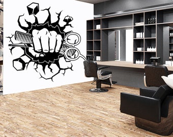 Barber Shop Hipster Personalised Wall Art Sticker/decal for sale online