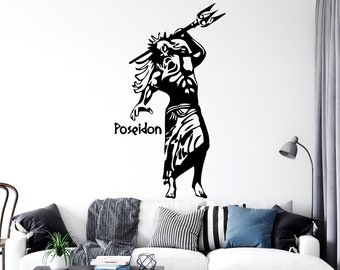 GreekGodUScolor018ET Removable and Reusable Wall Fabric Vinyl Decal Greek God Zeus Wall Decal