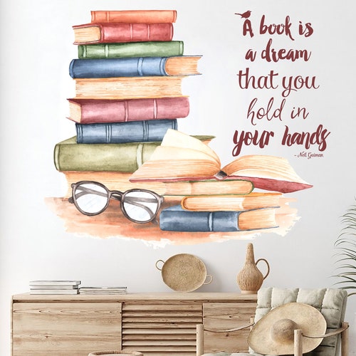 Book Quote Kids Wall Decal Books Quote Reading Room Library Etsy