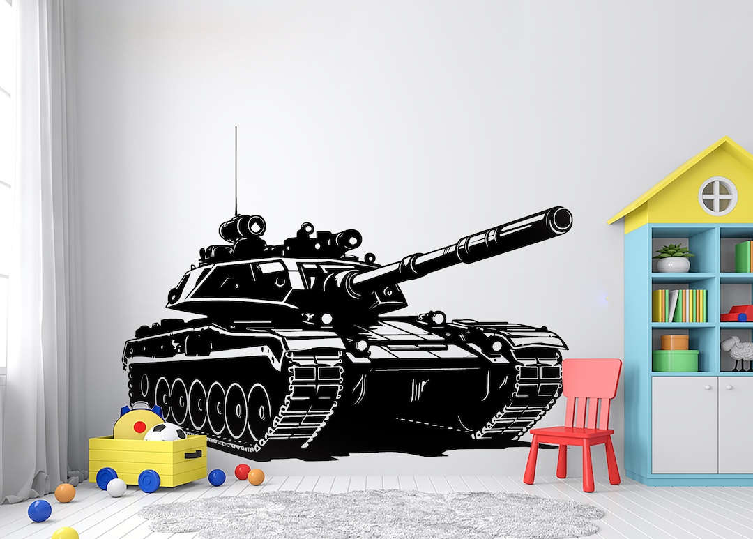 Tank Military Wall Decal Hero Soldier Army Helicopter Custom Nursery