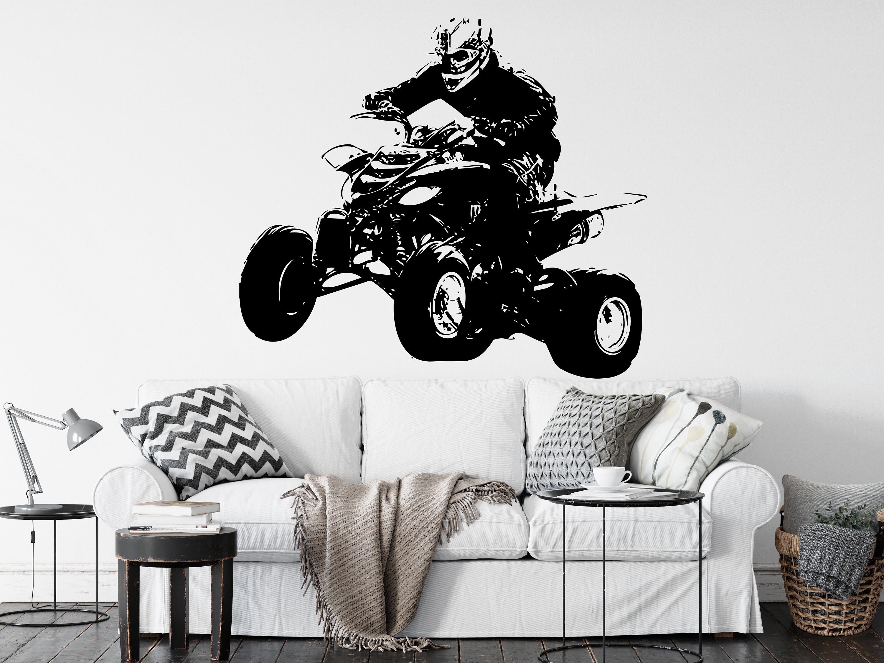 Quad bike Off Road Moto Sport Wall Art Sticker Dirt ATV Quad bike Off Road Moto Sport Wall Art Sticker Dirt ATV