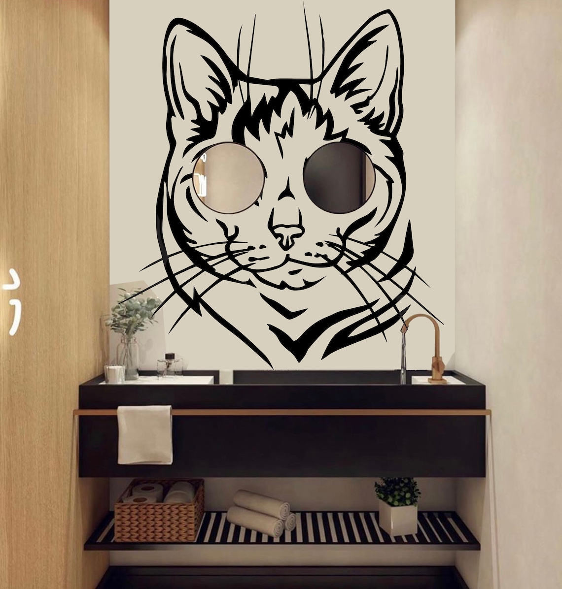 Cat Wall Decal Dog Decor Cat Kids Cat Wall Art Decal Cat Lover Etsy