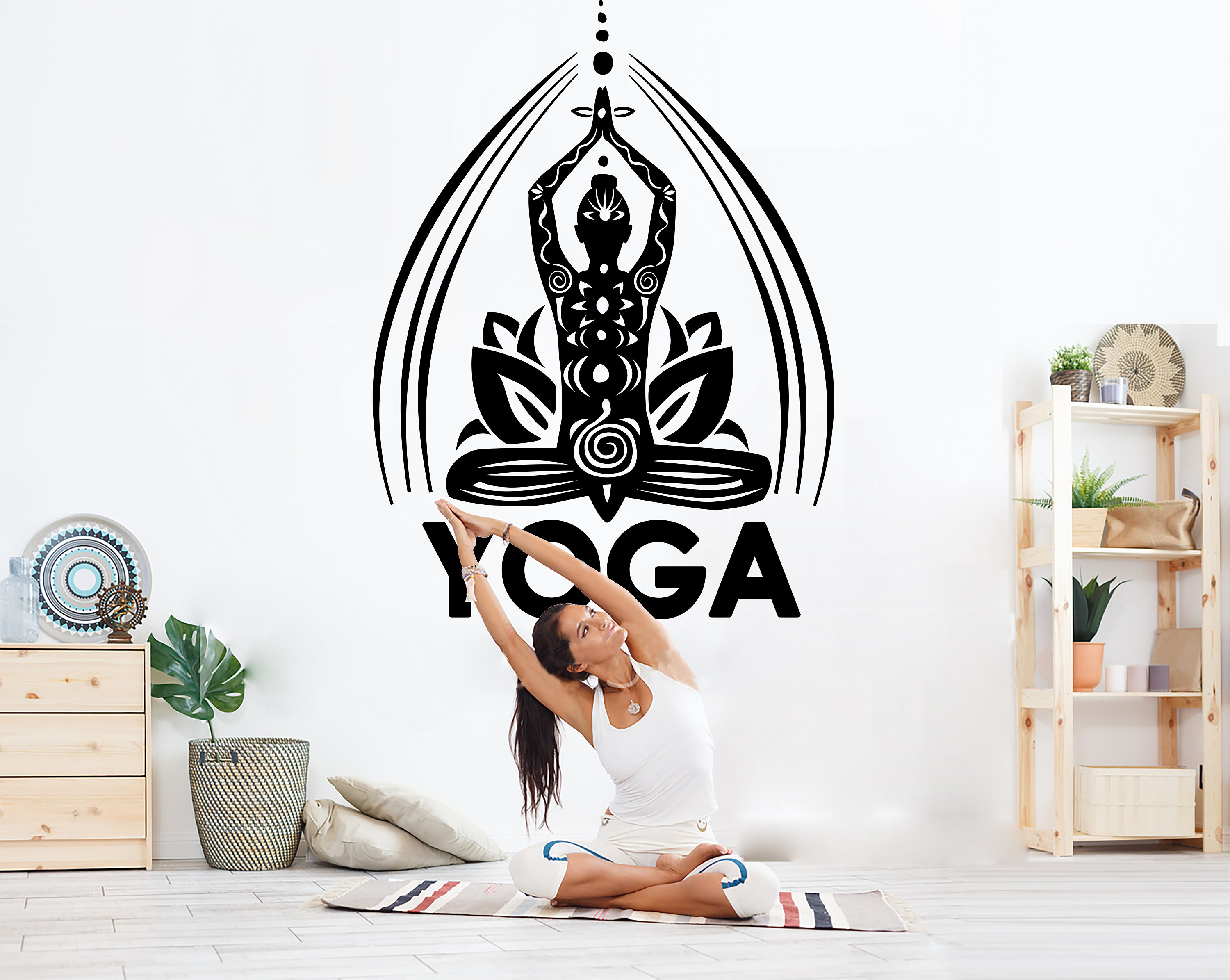 Yoga Stickers Wall Decor Yoga Meditation Decal Art Namaste