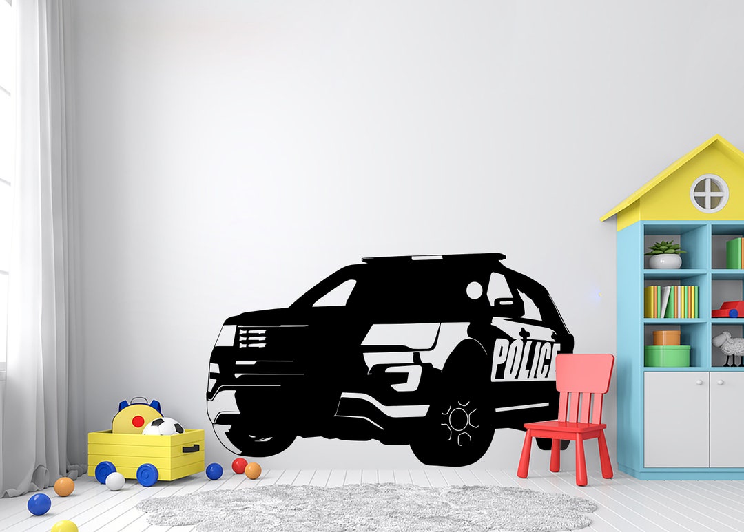 Police Car Wall Decor Custom Police Car Kids Art Decal Personalized ...