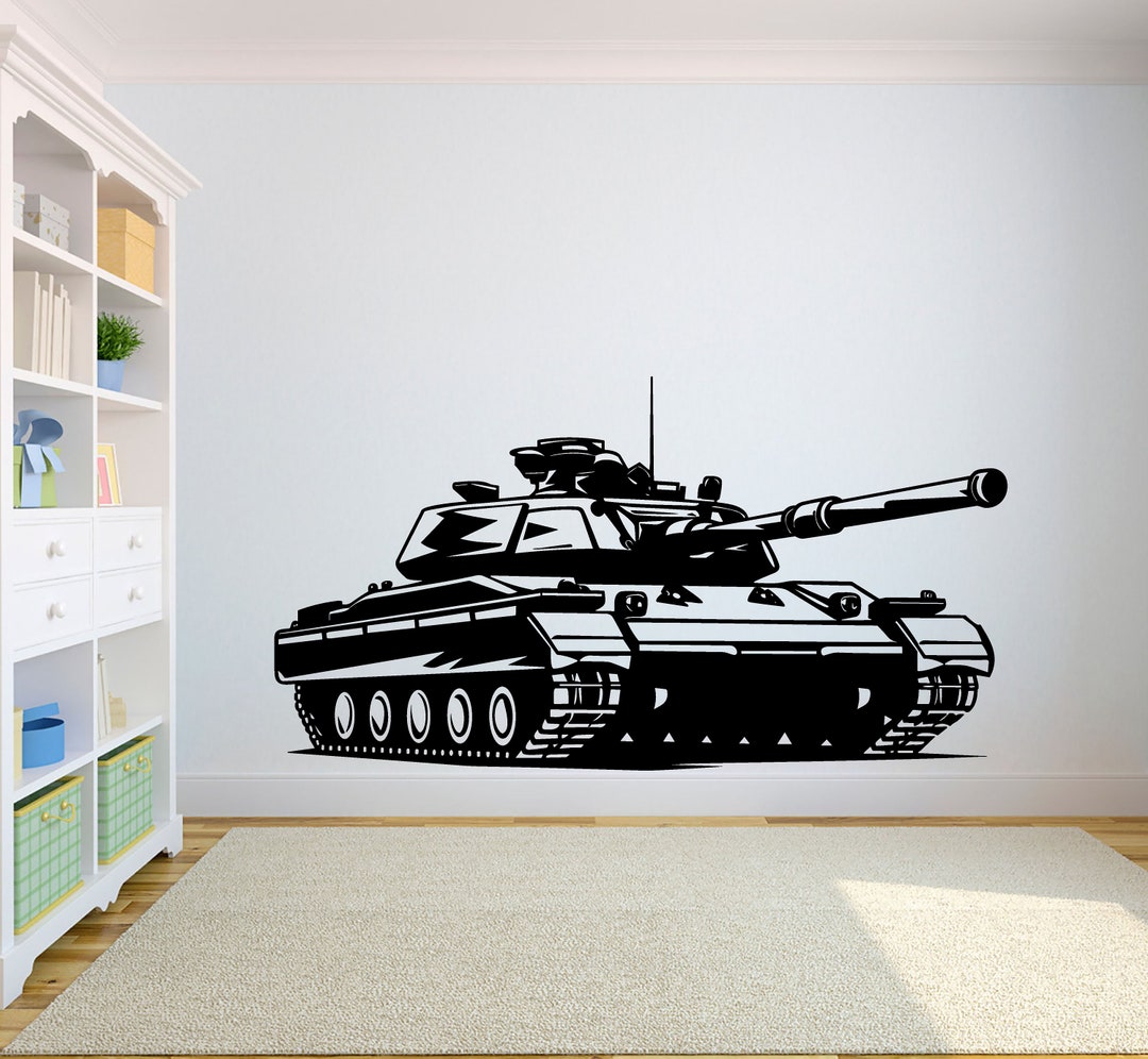 Tank Military Wall Decal Hero Soldier Army Helicopter Soldier Nursery