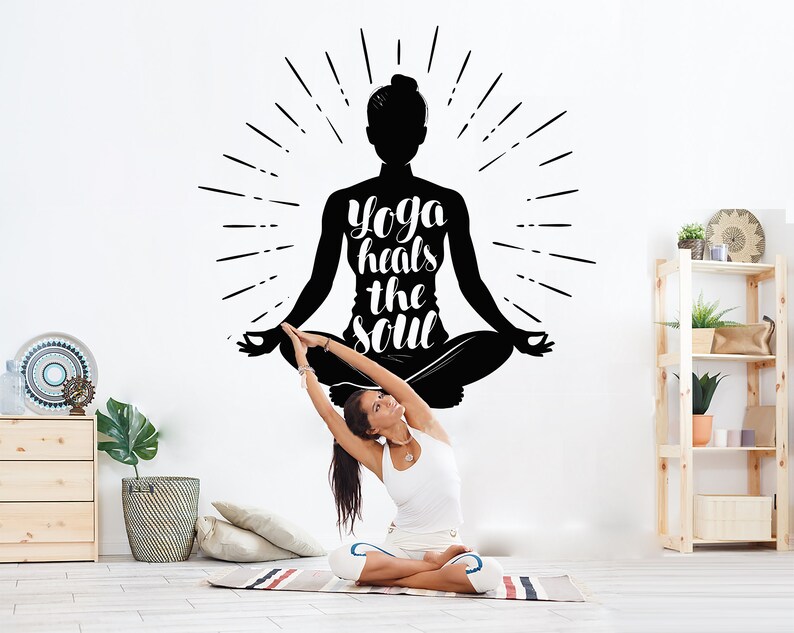 Free Soul Yoga Wall Decor Yoga Meditation Decal Art Namaste Etsy