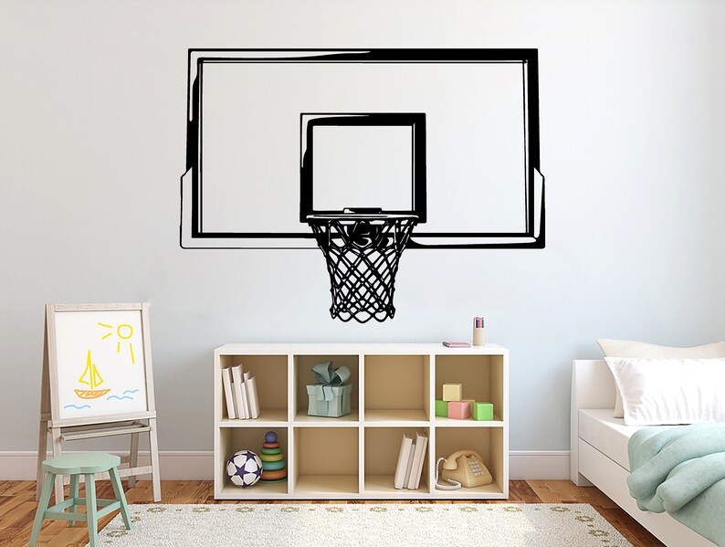 Basketball Hoop Wall Decal Basketball Wall Decor Sport Vinyl Etsy