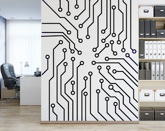 Circuit Board Wall Decal Technology Vinyl Wall Art Decals - Etsy