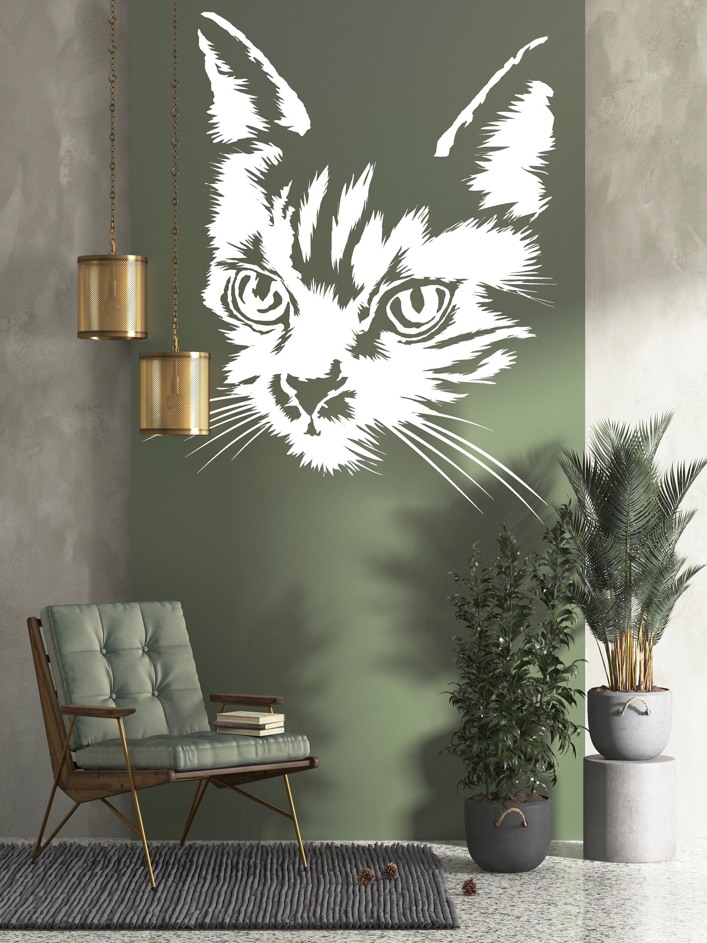 Cat wall decals Cat decor Cat Room Cat wall art Eyes Decal Cat Etsy