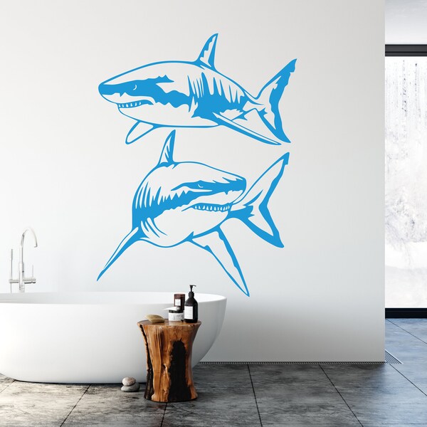 Shark Wall Decals Etsy