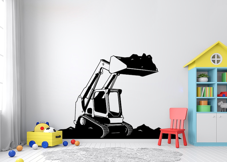 Skid Steer Excavator Wall Decal Constuction Kids Mini Etsy