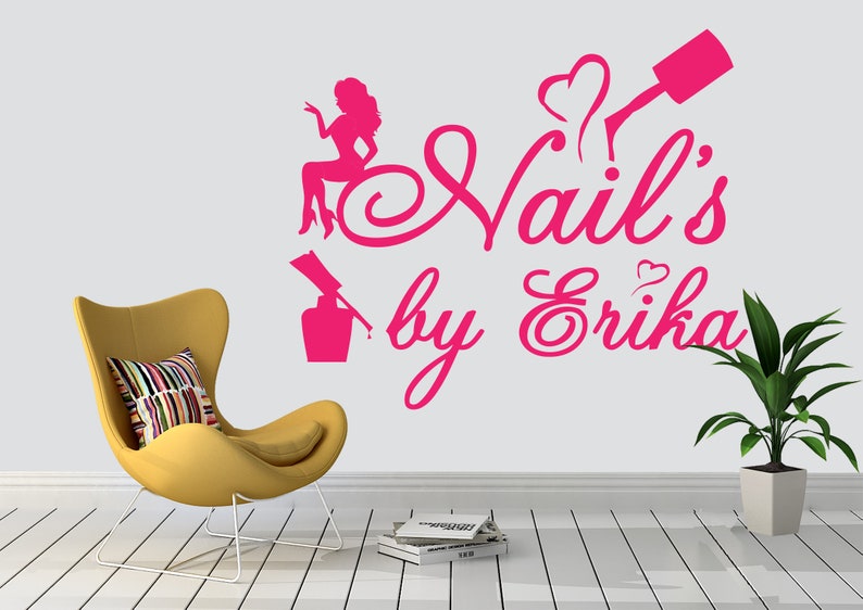 Nail Wall Decal Nail Polish Wall Art Girl Nail Salon Art Etsy