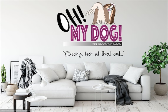 Pet wall decor Dog Custom Cat decal Pet shop Grooming Salon Pet lover Pet Gifts Quote Pet Vinyl Wall Art Decals Stickers 3363ER