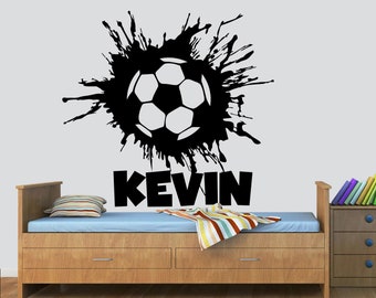 Soccer wall decor, Custom Wall Decal, Sport Vinyl, Football stickers, Boys Passion, Goal Wall Art, Wall Stickers, Kids Room, Decor, 1490ER