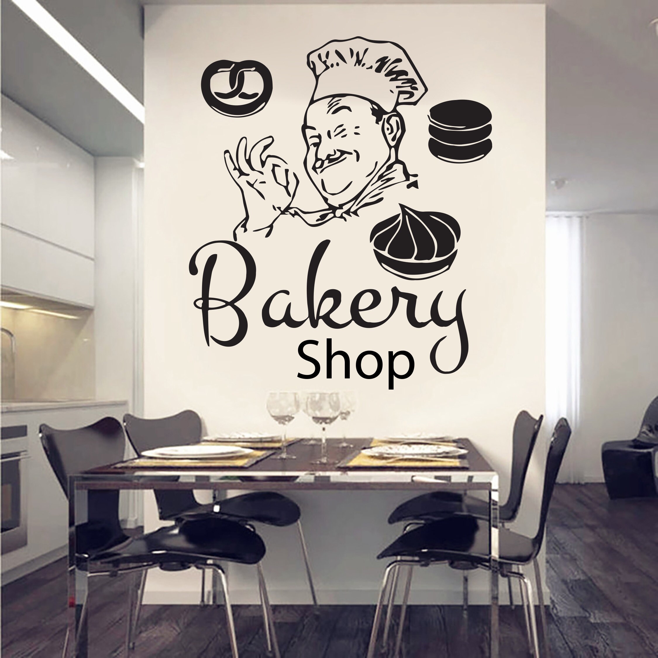 Baker wall art Baking wall decal baker decals kitchen wall Etsy