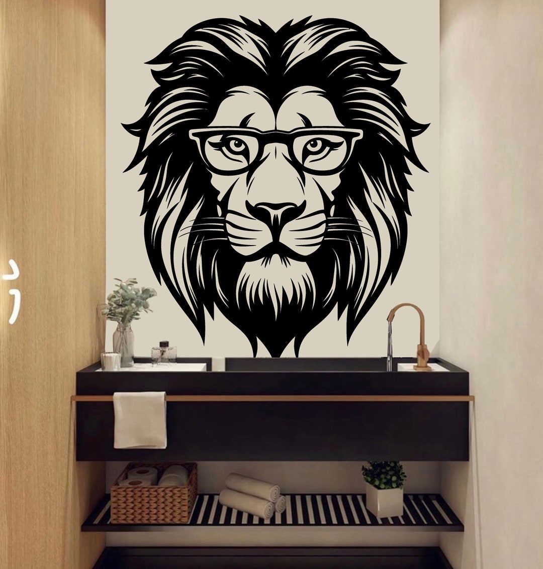 Lion King Hipster Wall Decal Animal Wall Decor Wild Safari King Africa ...