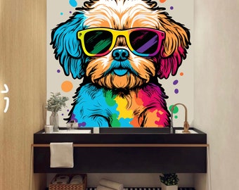 Goldendoodle wall decal Dog decor Dog kids Dog wall art Decal Dog Lover Animals anime wall decal Dog Wall Bathroom Decal Sticker 5304ER