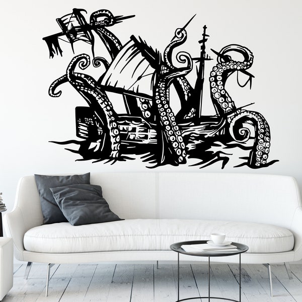 Octopus Wall Decal Etsy