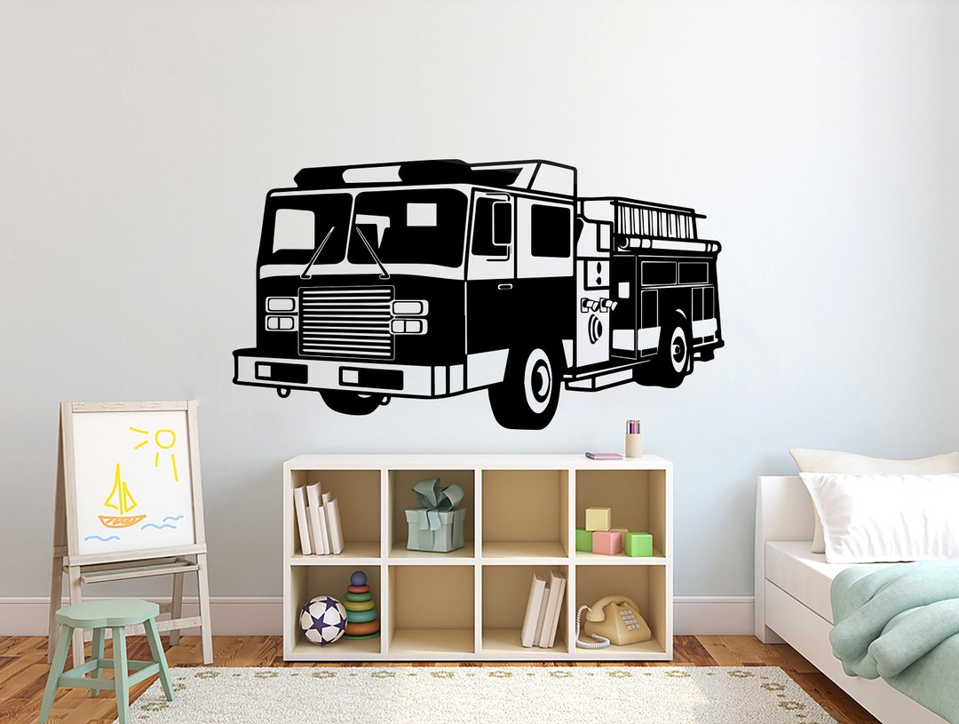 Fire Truck Wall Decal Fire Truck Wall Decal Kids Decor Custom Etsy