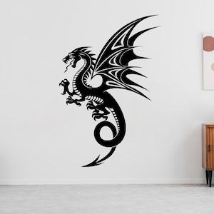 Dragon Wall Decor Wild Dragon Decals Dragon Art Wall Art Stickers Home ...