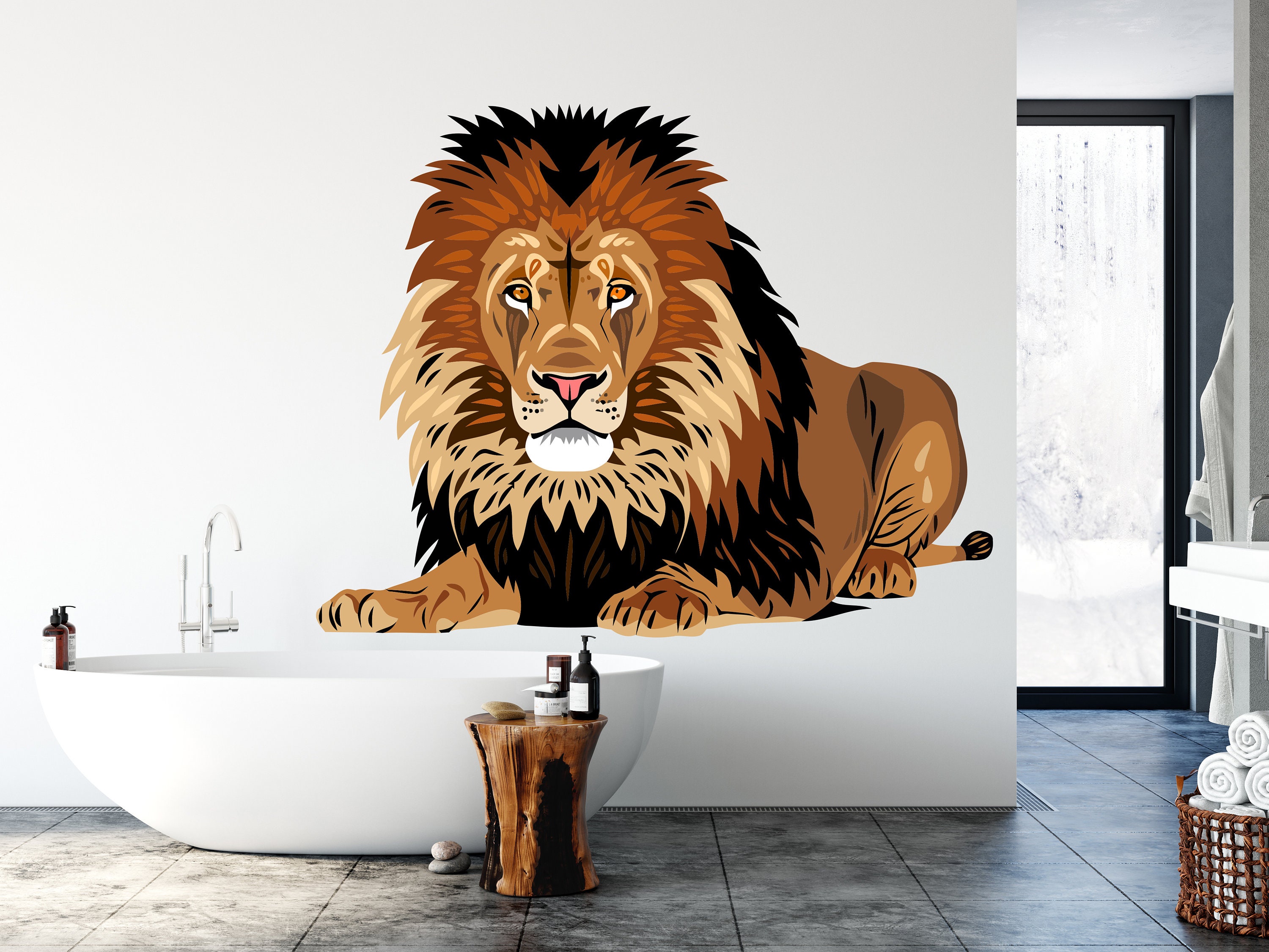 Lion Wall Decal / Lion Wall Sticker / Lion Wall Decor / Lion Etsy