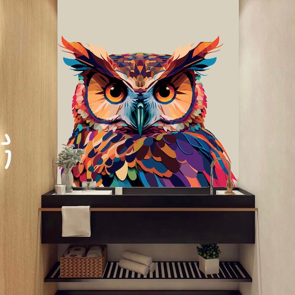 Owl wall decal Owl decor Owl kids Owl wall art Decal Owl Lover Animals anime wall decal Owl Wall Bathroom Decals Stickers 4755ER