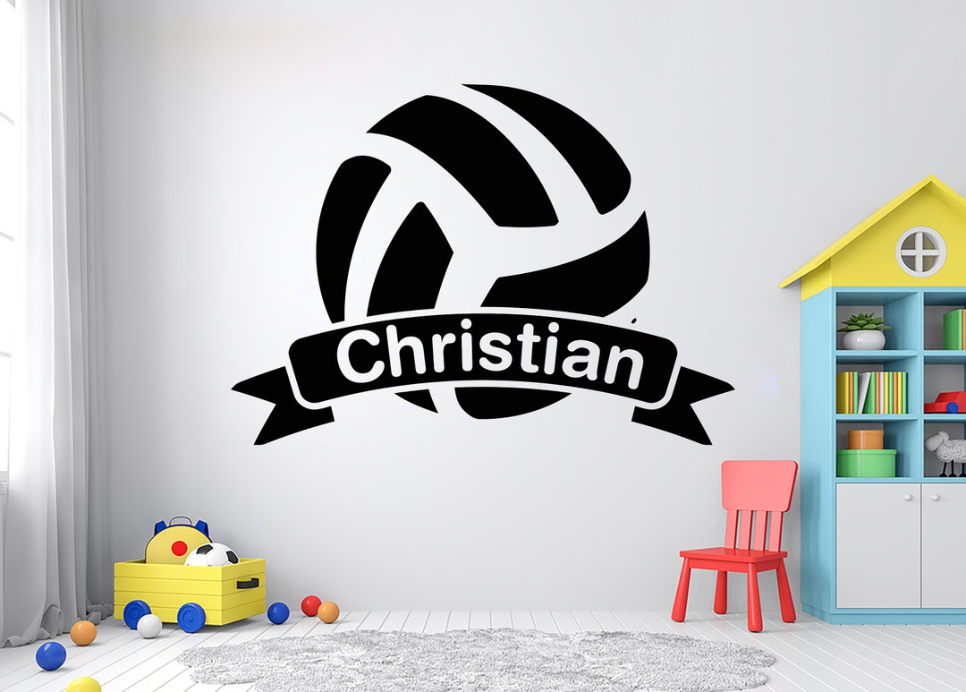Custom Name Personalized Volleyball Gifts Boys Wall Decal Volley